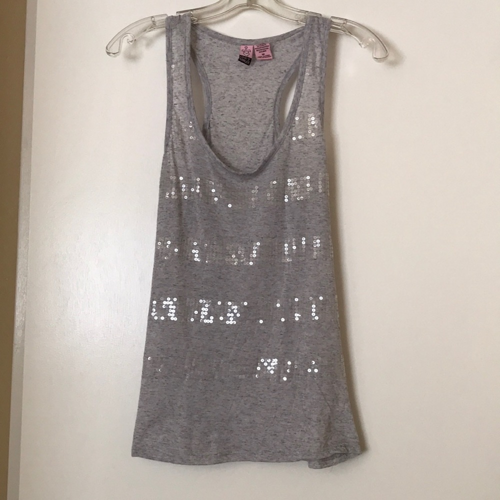 Gray Sequin Tank Top